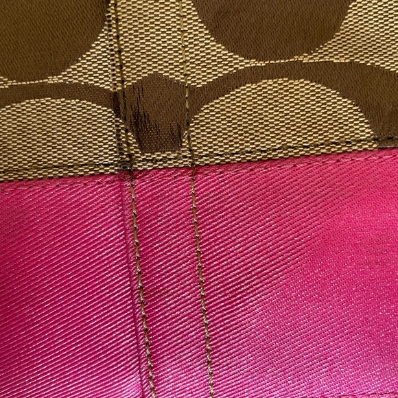 Coach Pink and Khaki Crossbody Purse - Picture 4 of 5